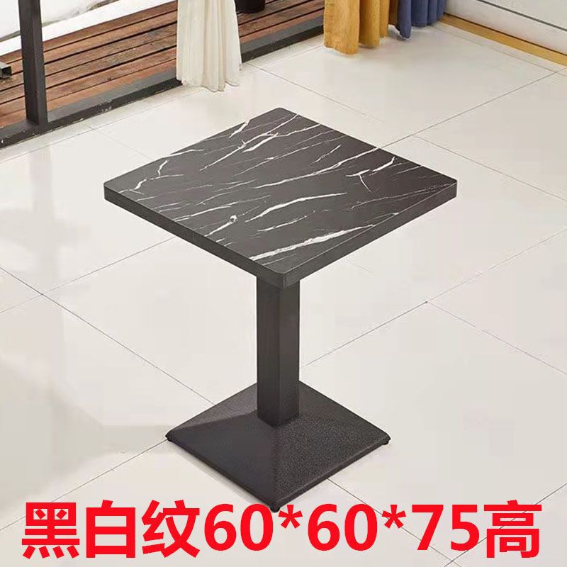 奶茶店桌子西餐厅小吃店食堂大理石快餐桌饮咖啡厅商用餐桌长方桌|undefined