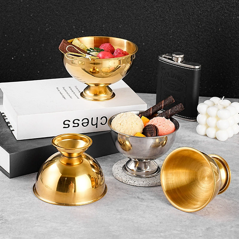 Переходный хардлайнсург stainless steel салатныйcup со льдомcup мороженого чашка для мороженого высокая миска для супа перекус фруктовый пудинг десерт чашка