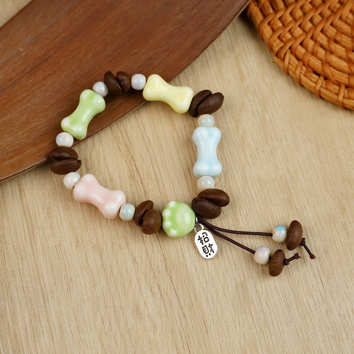 Jingdezhen pulsera de cerámica de verano mujer alta sensación galletas serie de gatos nicho diseño universal pulsera alta sensación