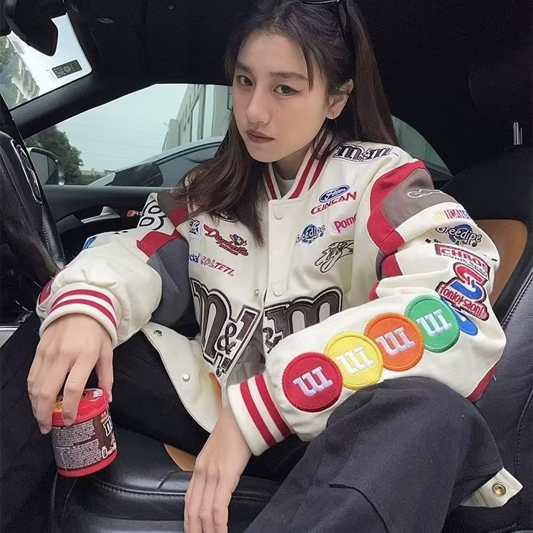 Nuevo uniforme de béisbol americano High Street masculino otoño suelto casual tendencia pareja etiquetada chaqueta de coche chaqueta de hombre