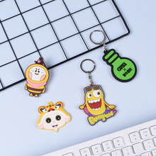 可爱卡通动漫形象pvc钥匙套情侣书包钥匙链挂饰定制pvc硅胶钥匙扣