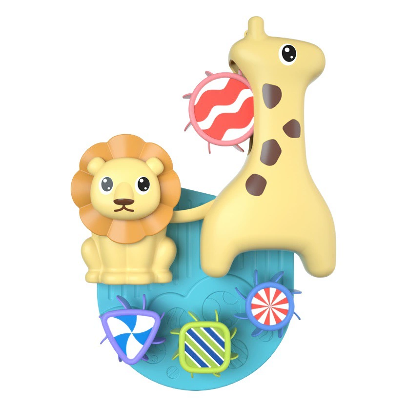 Детские игрушки для ванной комнаты Мультфильм Жираф Маленькая желтая утка Играет с передачей воды Музыка Водяная ложка Поливка Детская Игрушка костюм