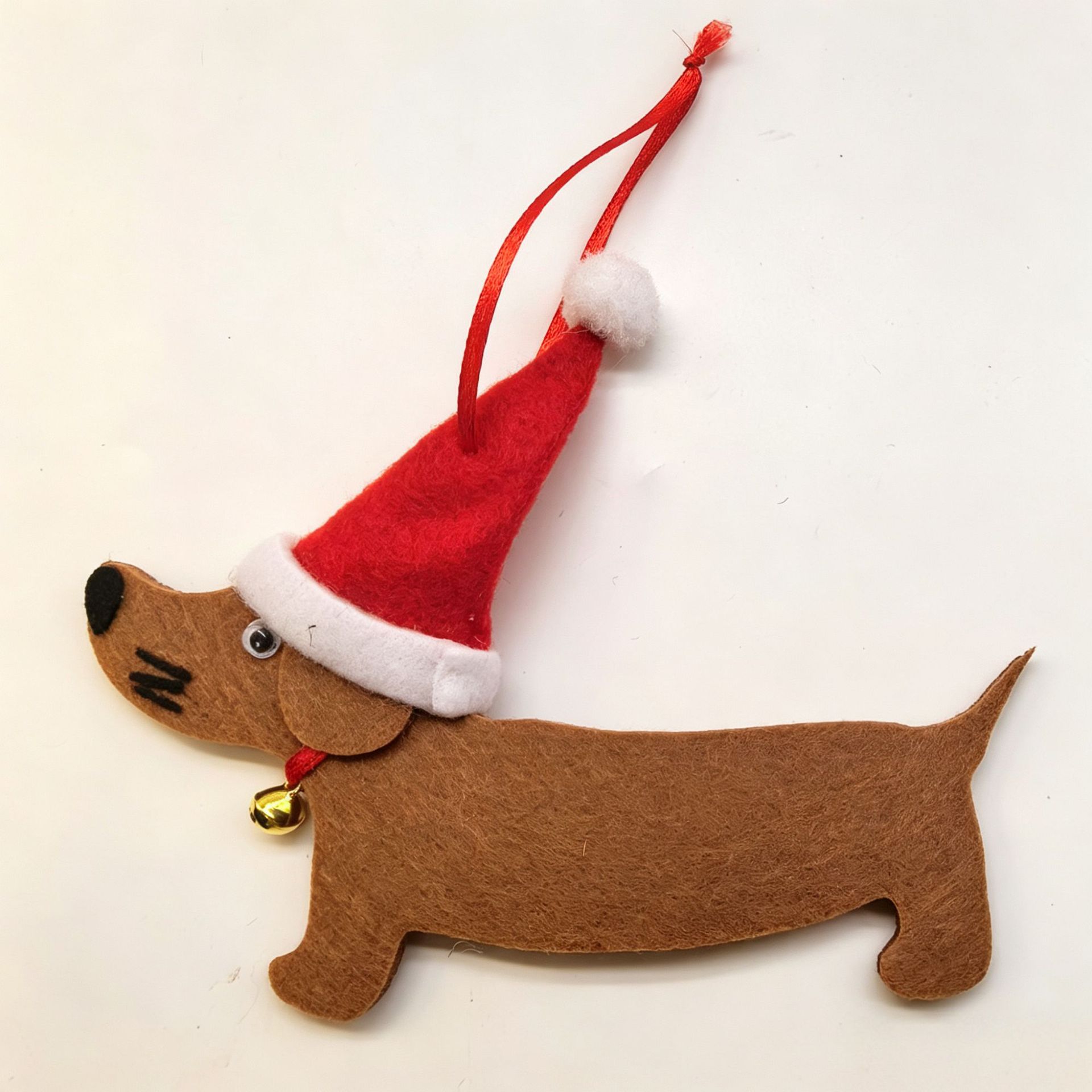 SGS en stock salchicha perro fieltro regalos de Navidad decoración fiesta adornos lindos colgantes