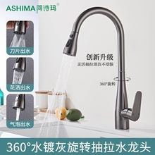 厨房抽拉式水龙头冷热家用洗衣池水槽洗碗伸缩洗菜盆水龙头pex