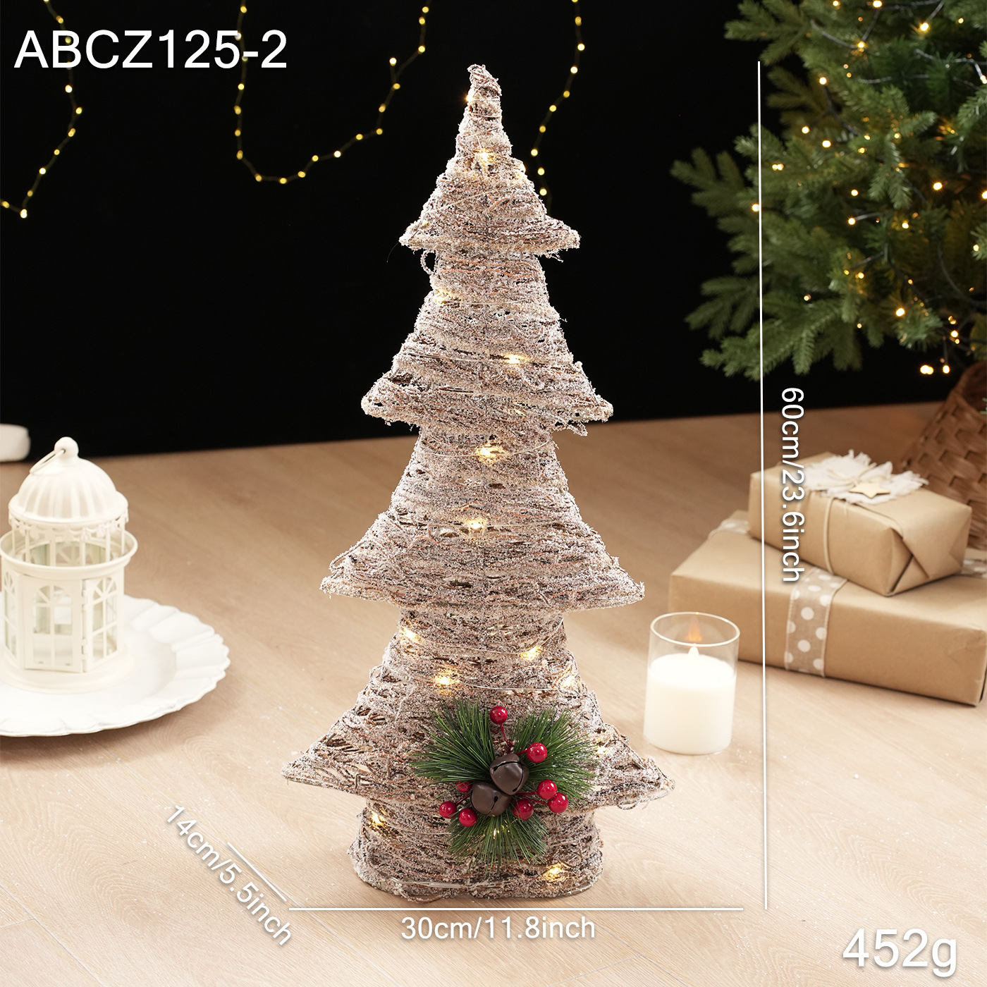 Navidad de hierro forjado muñeco de nieve árbol de Navidad alce regalos de polvo pegajoso cuerda de cáñamo brillante Navidad creativa decoración de ventanas de escritorio