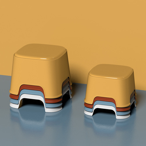 Household simple plastic stool cartoon colorful children's stool bathroom thickened foot stool non-slip low stool children's chair