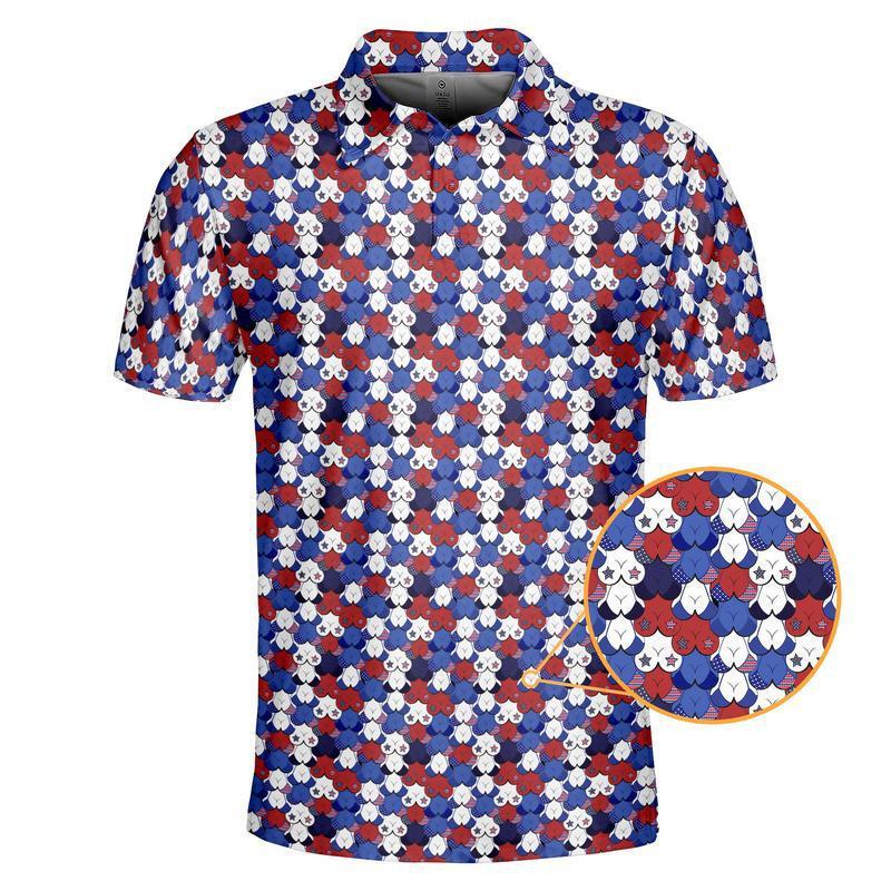 Foreign Trade Dropshipping Cross-Border Polo Shirts American Tata Fun Golf Shirts Quick-Drying Performance Short