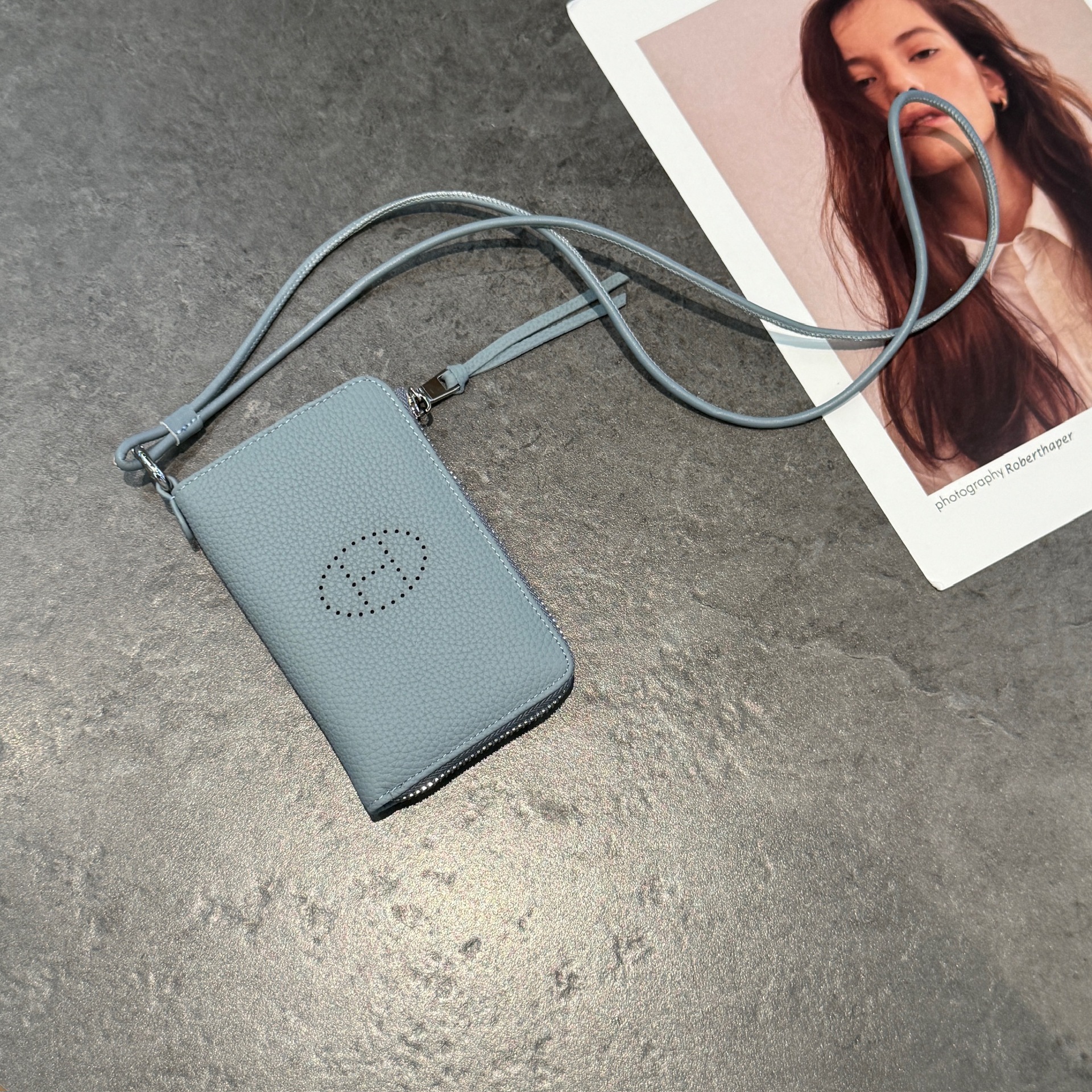 오션블루 리치 패턴(가죽)