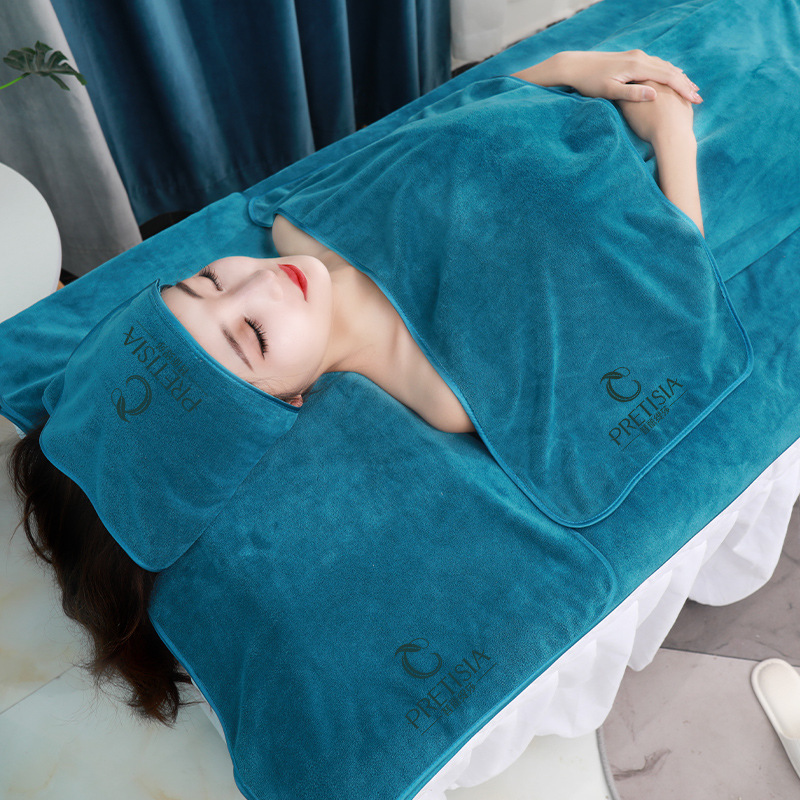 Beauty Salon Towel Embroidered logo Skin Management Headwear Physiotherapy Towel Bath Towel Bath Skirt Three-piece Set Bed Towel