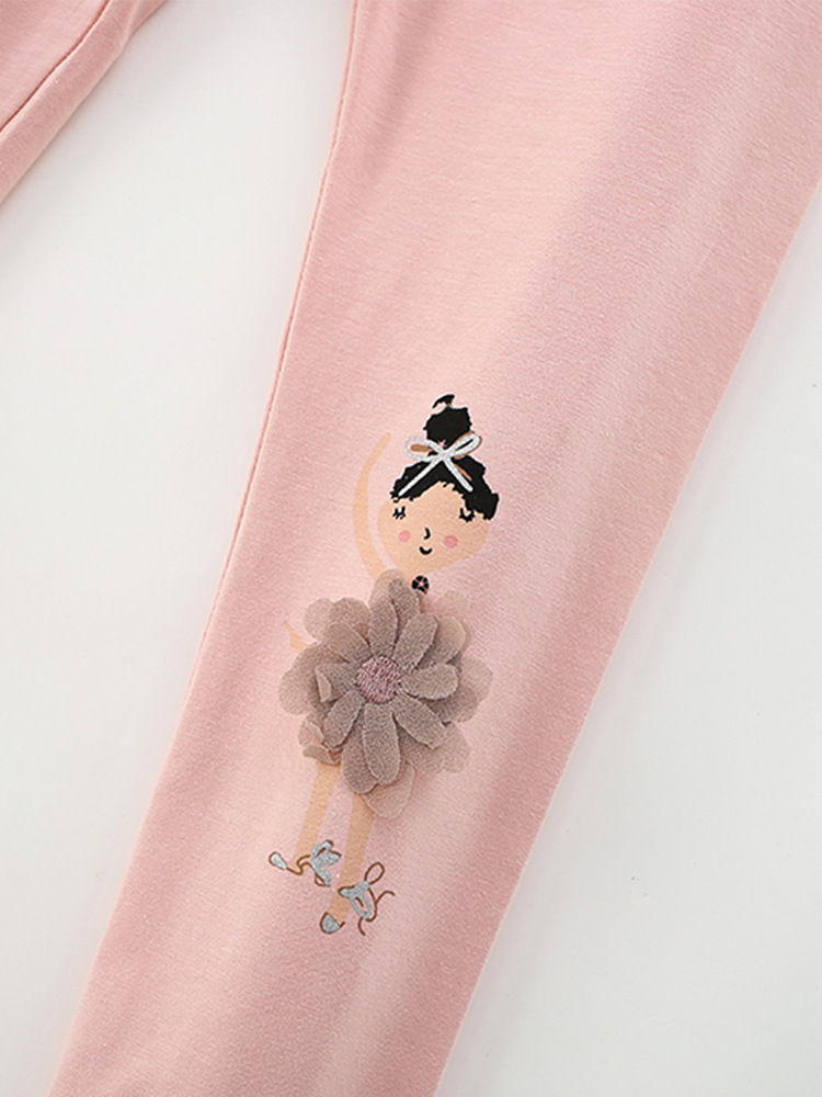 Malwee niñas leggings transfronterizas de otoño nuevo estilo europeo y americano para niños de cintura elástica lindos pantalones de impresión infantil