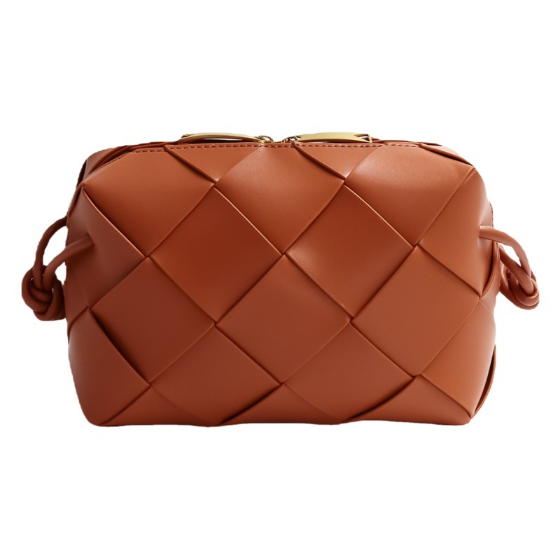 2023 nueva bolsa de mensajero tejida nicho de alta calidad de cuero genuino rombo bolsa de moda todo partido pequeño bolso cuadrado bolsa de hombro para mujeres