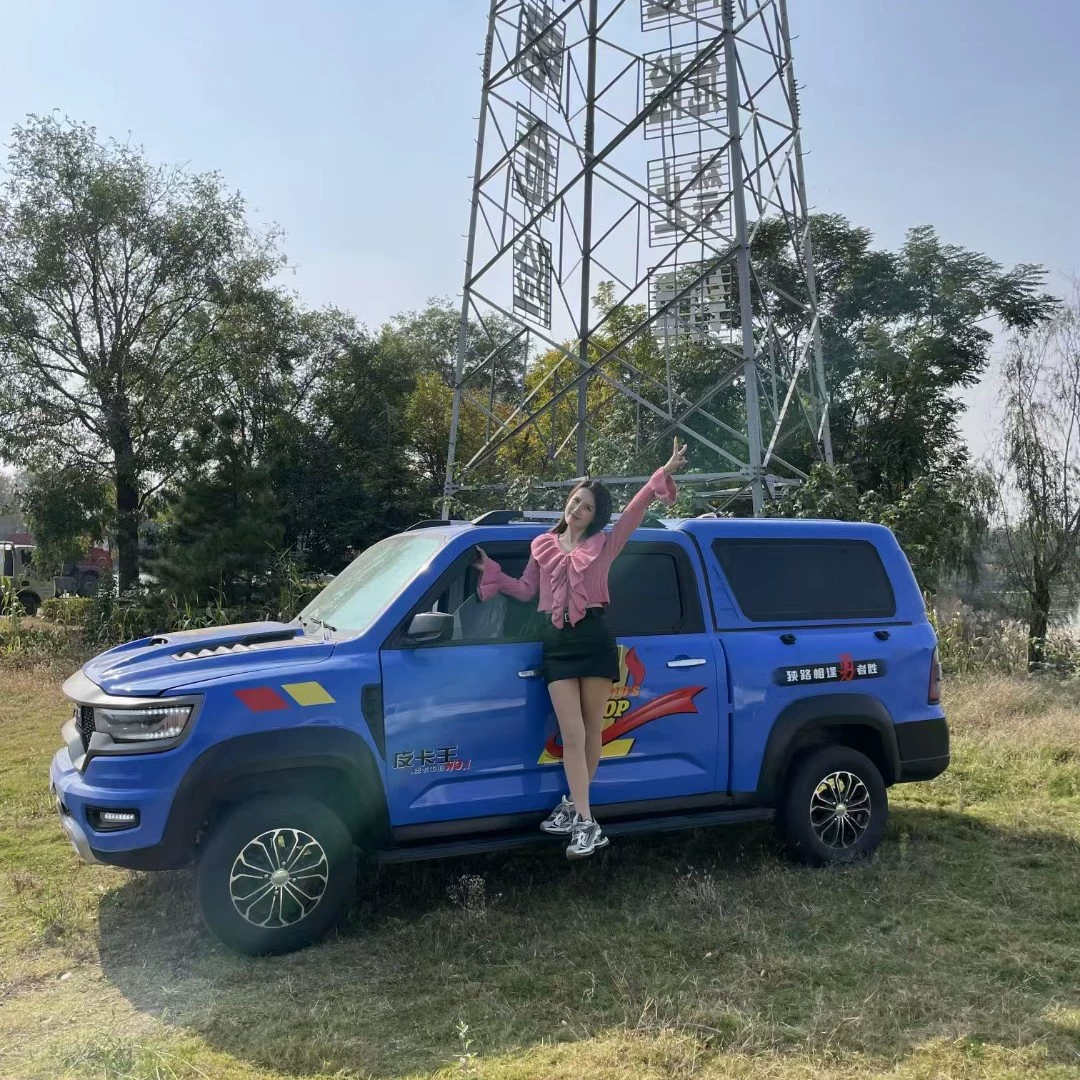 Электрический четырёхколёсный пикап для бытовых грузов, «Король подъёма», двухрядный, с двойным приводом (бензин-электричество), электрический грузовик-пикап