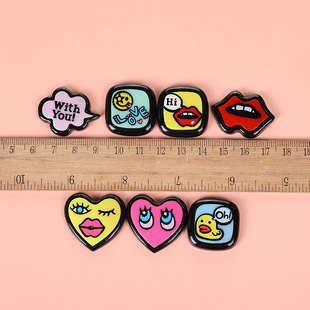 Acrylic cute and interesting emoticon letter patch DIY mobile phone case material cream rubber f station jewelry accessories