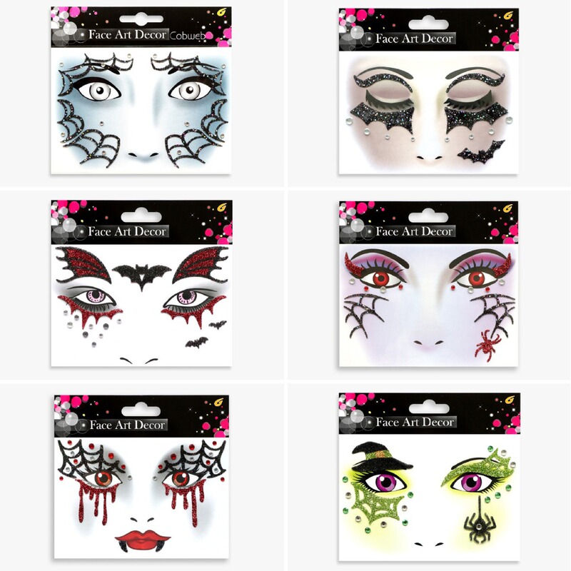 Halloween Holiday Party Stage Makeup Face Stickers Makeup Stickers Glitter Face Stickers Colorful Ghostly Creative Graffiti