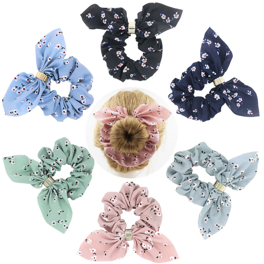 碎花带扣蝴蝶结-6色