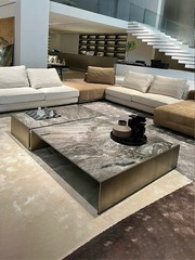 金源家具 イタリア風シンプルヴェネツィア風ステンレス製コーヒーテーブル 大型住宅向け