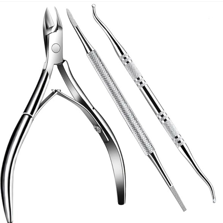 Fábrica al por mayor nueva piel muerta de acero tijeras cortaúñas traje de color titanio piel muerta cortaúñas de acero empujar tijeras de piel muerta