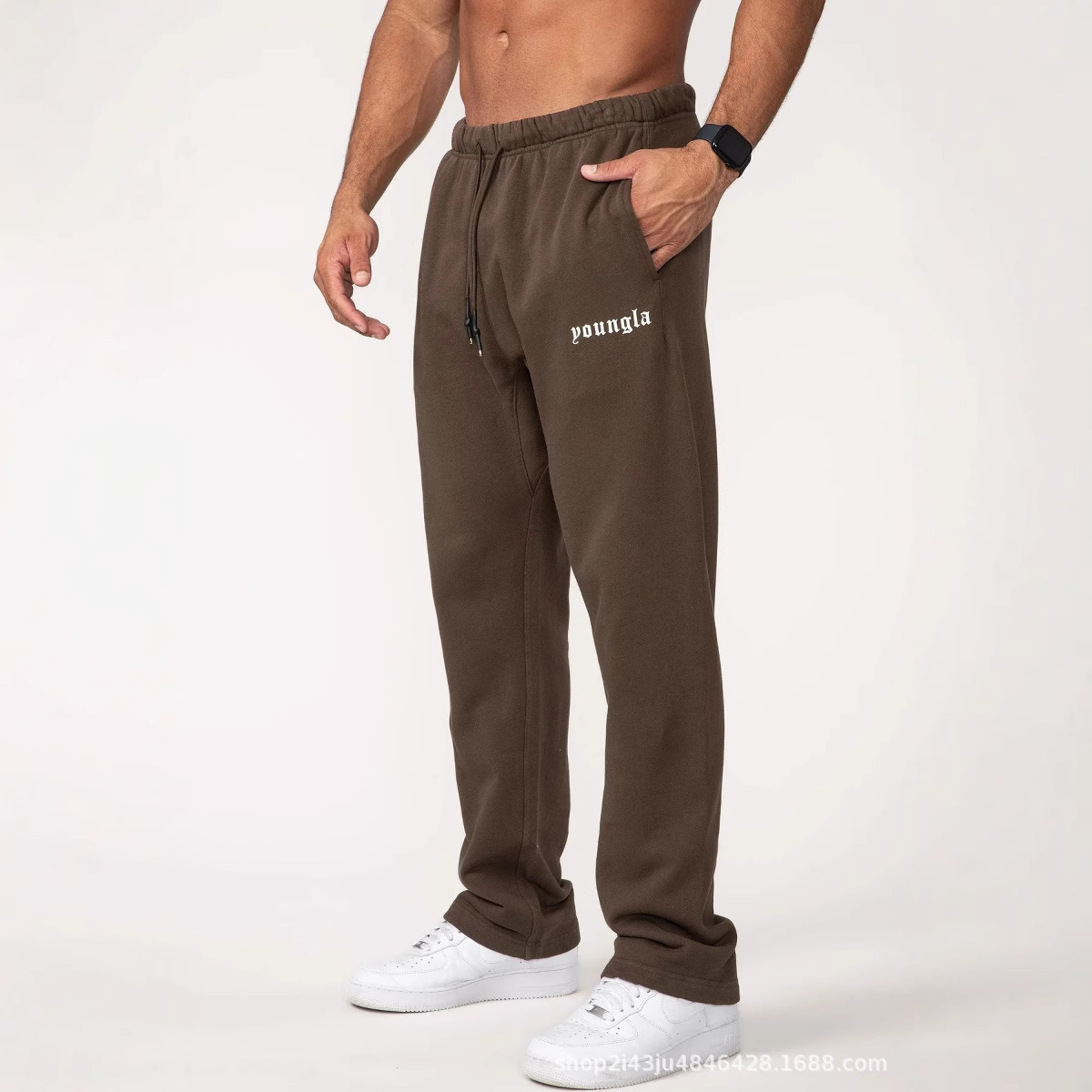 2025 European and American Export Sweatpants Autumn and Winter New Gym Cotton Printed Leggings Casual Versatile Sweatpants