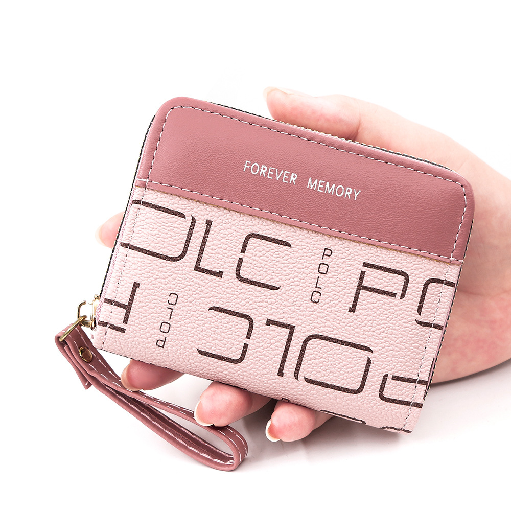 Cartera corta para mujer de nuevo estilo, costura de moda, pu, monedero multifuncional, bolso de tarjeta, fabricante de embrague, venta al por mayor