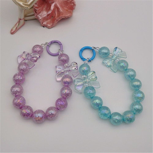 Xiaohongshu same style two-color colorful mobile phone chain live broadcast same style handmade beaded chain bag mobile phone case pendant for women