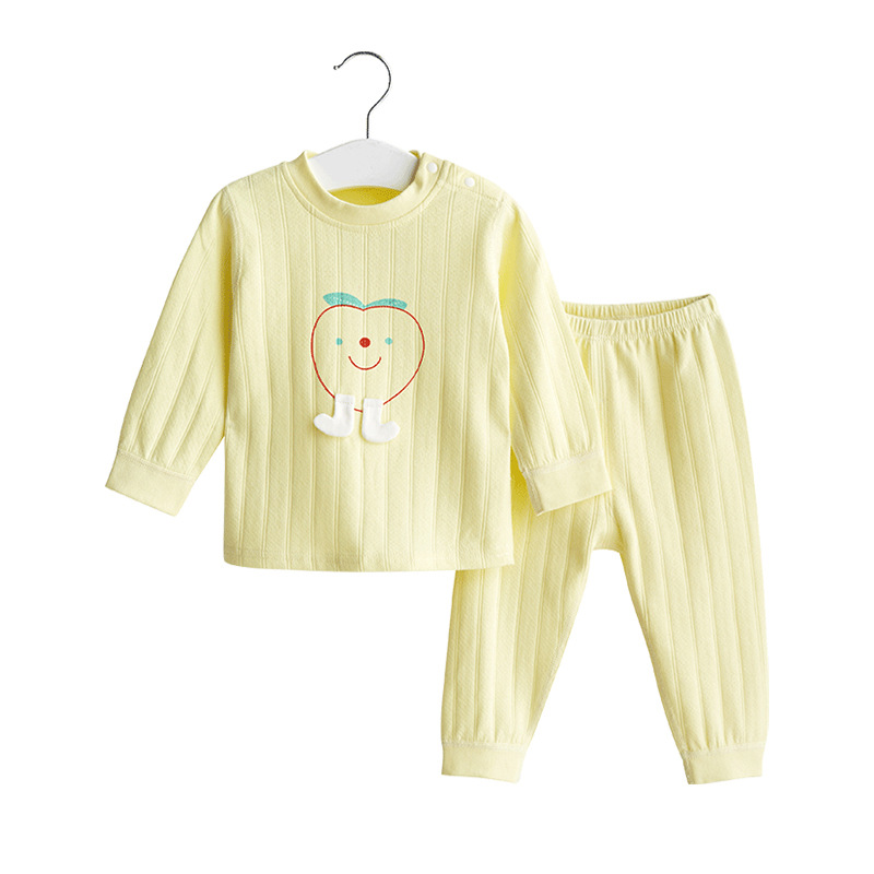 Conjunto de ropa interior para niños para primavera, otoño e invierno, ropa sin costuras de algodón puro para niños y niñas, estilos finos separados, camisetas y pantalones térmicos para bebés.
