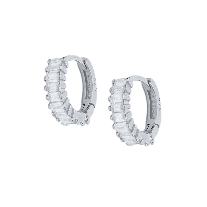 Plating, Inlay Design 1 Pair 925 Sterling Silver Zircon Geometric Earrings