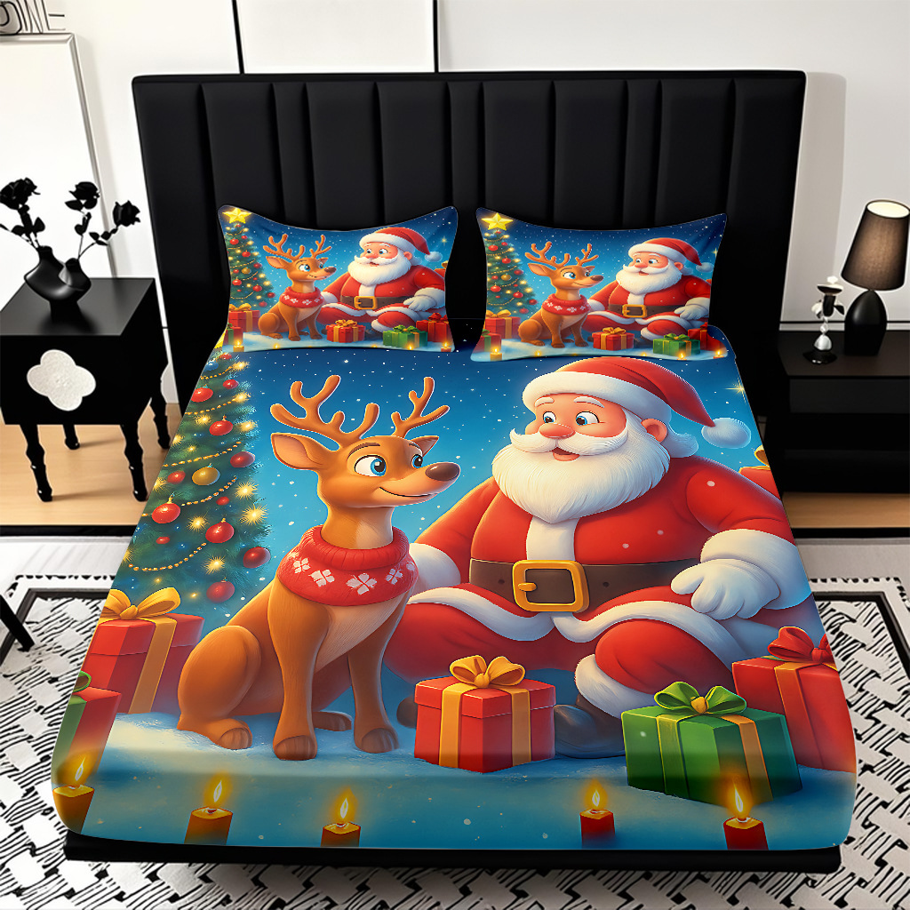 TEMU / JIT transfronterizo para Navidad flexible impresión digital 3D cama de cama de cama de cama de cama fabricantes de ropa de cama