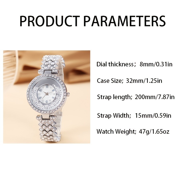 Fashion quicksand ball rhinestone Women's Watch Diamond Steel Belt bracelet digital dial light luxury watch_voghion.com