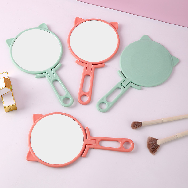 Espejo de maquillaje portátil de alto valor visual, espejo de maquillaje portátil plegable, espejo de maquillaje, dormitorio de estudiantes, espejo pequeño de mano