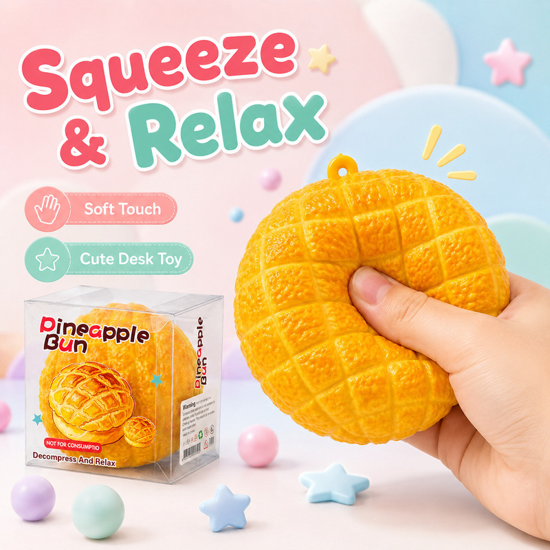 Directly from the manufacturer: Pineapple Bun Building Blocks, a stress-relief gadget, handmade pineapple bun building blocks, stress-relief squeeze toy