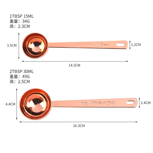 Manufacturer 30ml coffee measuring spoon 430 stainless steel milk powder long handle measuring spoon 15ml fruit powder spoon baking tool