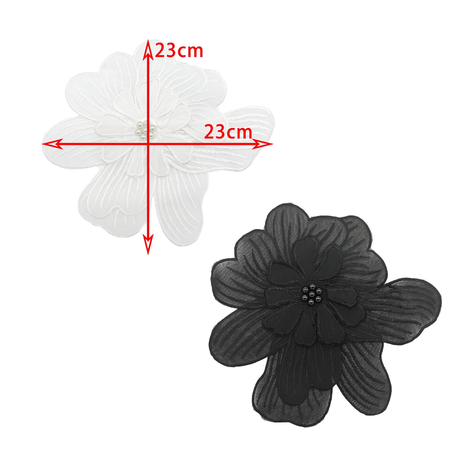 17g Weight Clothing Sticker Patches Classification 1 Piece Quantity Polyester Material Flower Pattern Elegant Style 1 Piece Elegant Flower Polyester Clothing Sticker Patches 无