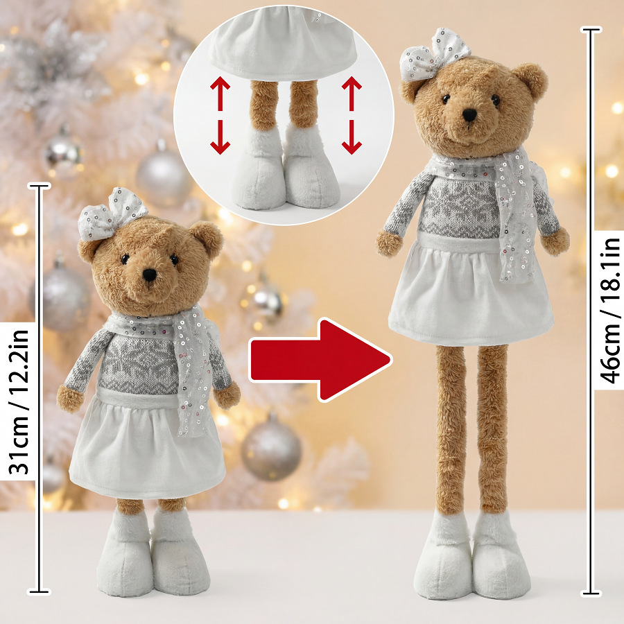 Muñeco Telescópico Navideño de Tela Decorativo para Navidad