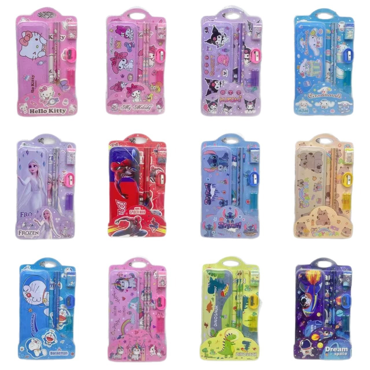 Conjunto de papelería Stitch transfronterizo para niños de alto valor escolar conjunto de lápiz de siete piezas