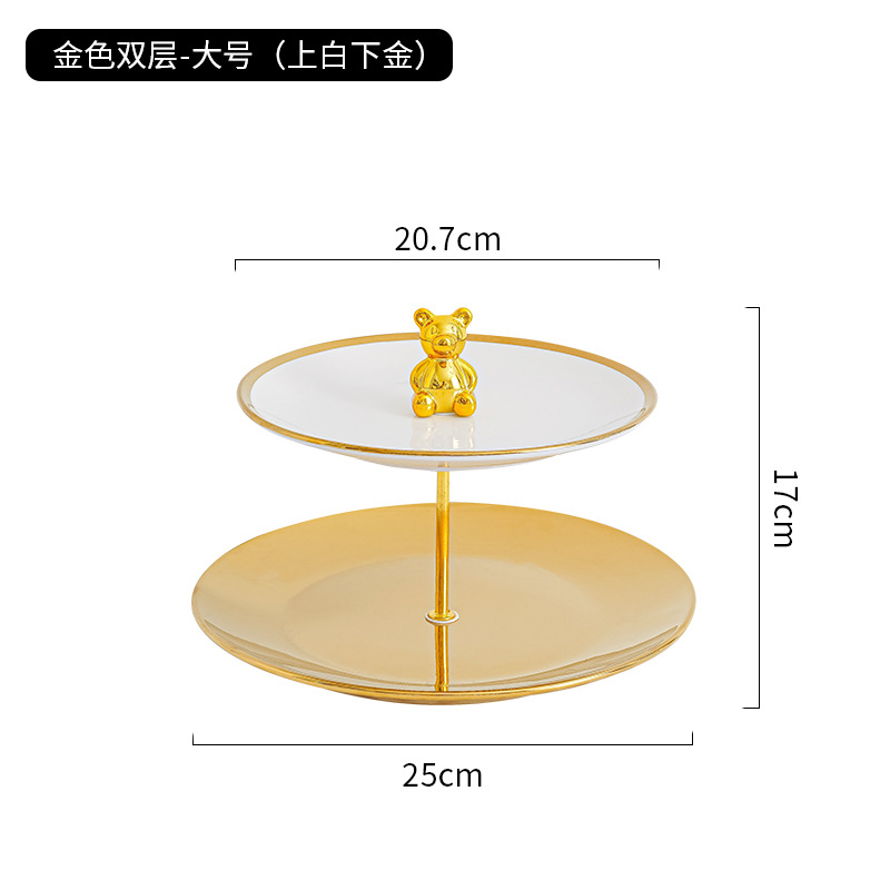 Plato de fruta de múltiples capas sala de estar mesa de café hogar plato de dulces Pantalla de recepción plato de aperitivos salón de belleza postre plato de fruta Decoración