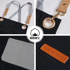Oil-proof and wear-resistant canvas apron with logo printing, suitable for hotels, supermarkets, households, kitchens, and workwear, wholesale