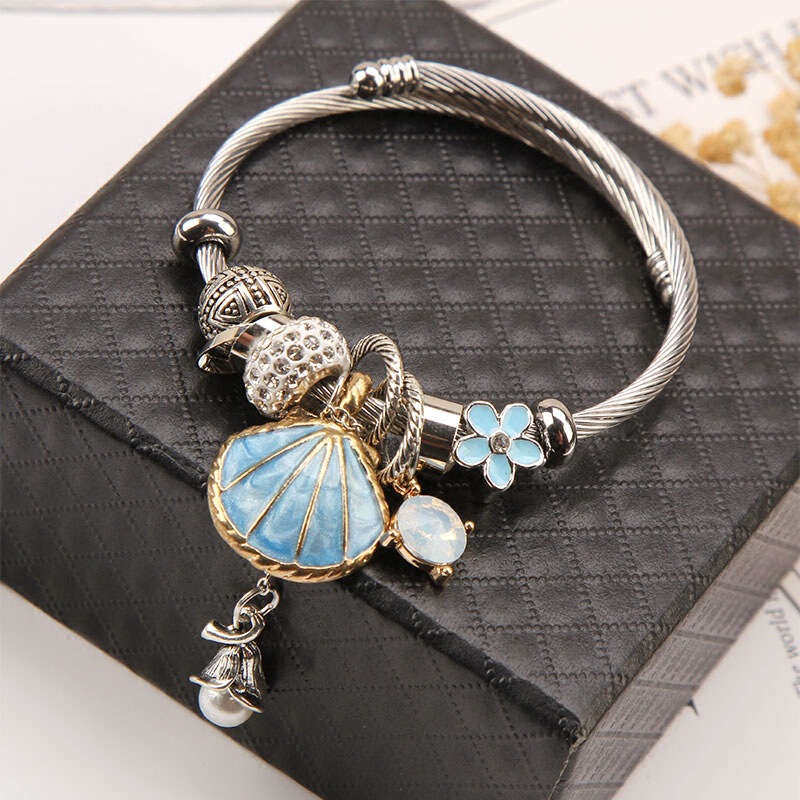 Korean Fashion DIY Bead Bracelet Women's Simple All-match Bracelet Korean Multi-element Marine Shell Pendant Bracelet