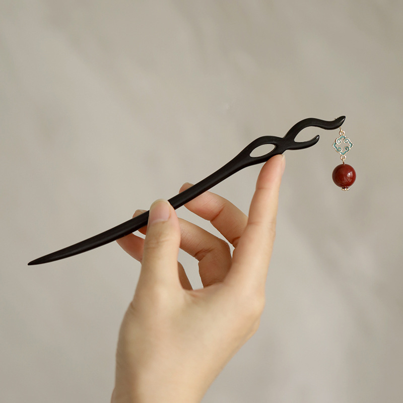 윈도우 그릴 진사 펜던트 [천연 흑단]