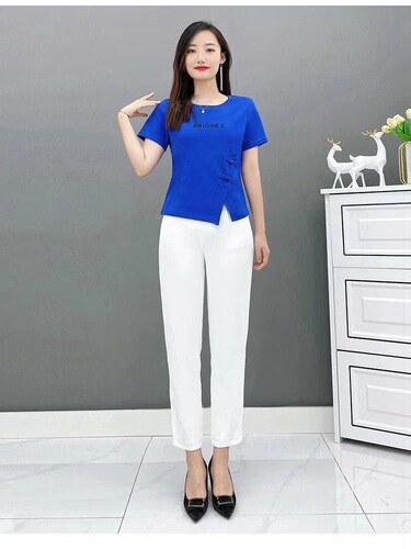 95% cotton short-sleeved shirt for women's summer 2025 new style casual and fashionable Korean style pan-button split foreign-style age-reducing all-match top