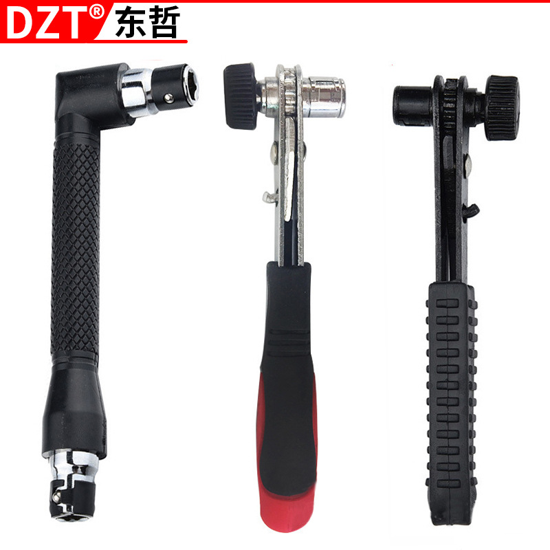 Home 1/4 inch ratchet wrench 90-degree right-angle screwdriver, chrome socket head double-function wrench