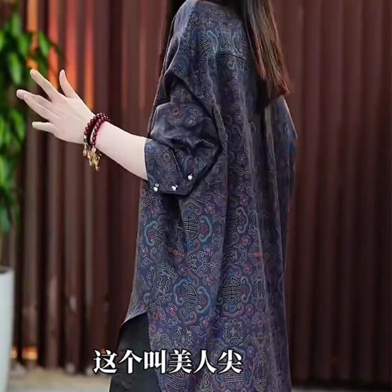 chubby girl plus size Shirt Women's 2025 Early Spring Mid-length Butt-covering Collar Top Loose Slimming Polo Collar Small Shirt chubby girl plus size Shirt Women's 2025 Early Spring Mid-length Butt-covering Collar Top Loose Slimming Polo Collar Small Shirt