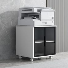 A3复印机柜圆角打印机柜简约移动底座柜文件柜储物柜玻璃门矮柜