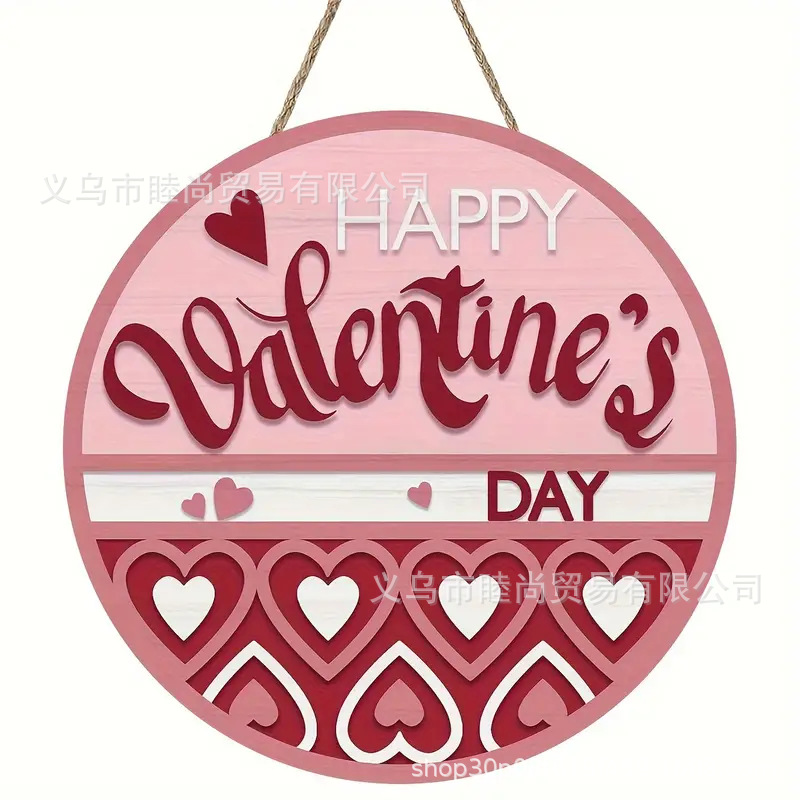 Transfronterizo TEMU explosión día de San Valentín puerta de madera colgante de madera colgante decoración de escena de fiesta