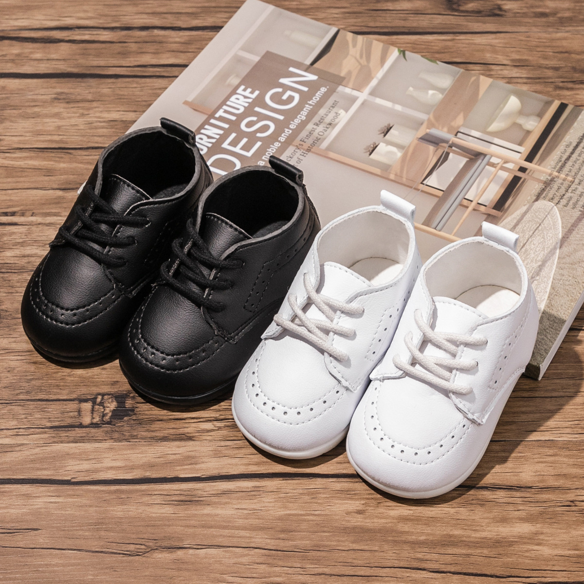 2025童鞋小皮鞋软底防滑婴儿鞋 学步鞋baby shoes白色黑学步鞋