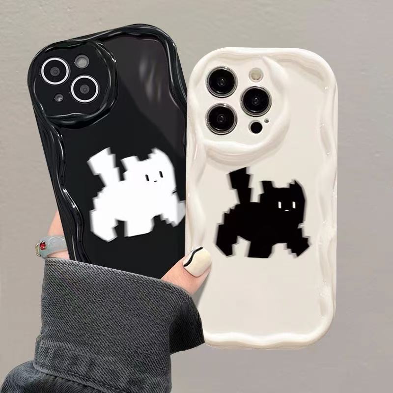 Black and White Cat Apple 17Promax Mobile Phone Case Iphone16 Cartoon Cream Pattern 14 Couple Case Anti-Slip and Resistant to Falling Black and White Cat Apple 17Promax Mobile Phone Case Iphone16 Cartoon Cream Pattern 14 Couple Case Anti-Slip and Resistant to Falling
