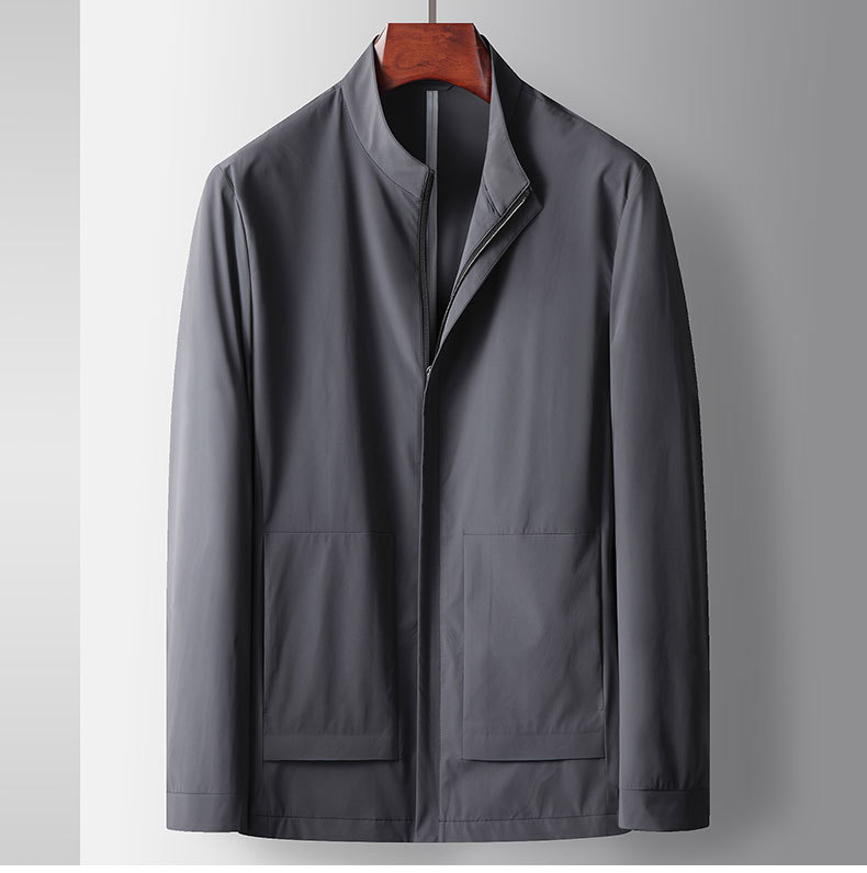 Men's Clothing jacket spring and autumn new style stand up collar seamless glue style young and middle aged luxury business casual thin jacket_voghion.com