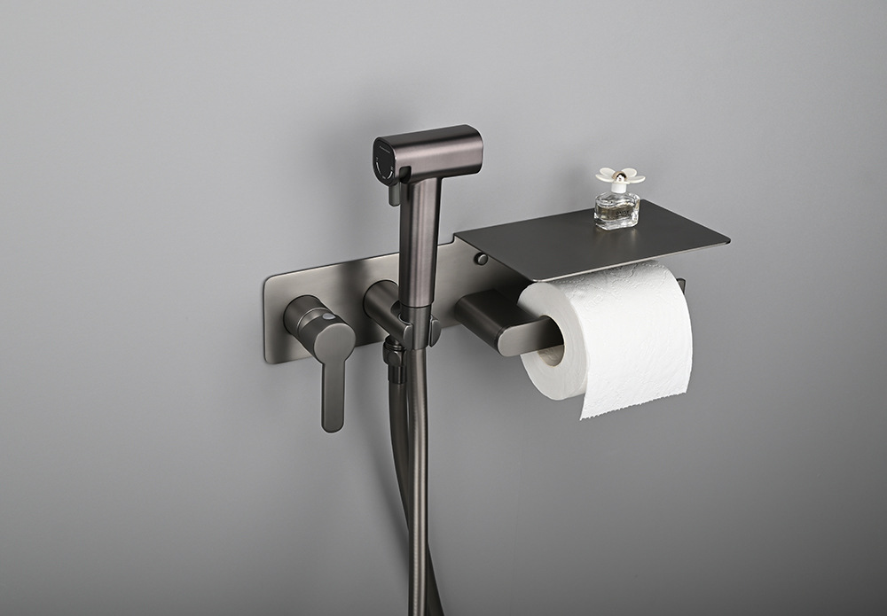 Bathroom toilet spray gun companion set, bathroom toilet cold and hot washbasin, concealed toilet spray gun with tissue holder undefined