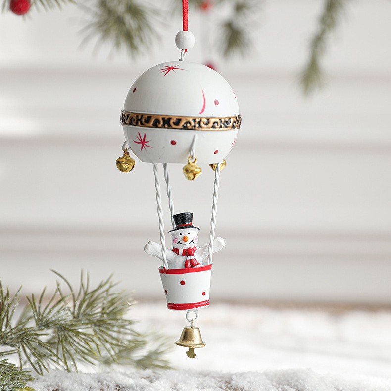 Navidad de hierro forjado paracaídas colgantes de globo caliente creativos decoraciones de Navidad colgantes de árbol de Navidad colgantes
