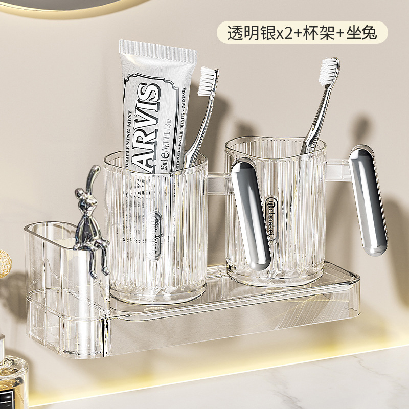 Luz de lujo enjuague bucal Copa pareja cepillo de dientes taza de cepillo de dientes de aspecto alto taza de lavado taza traje cepillo de dientes taza de cepillo de dientes