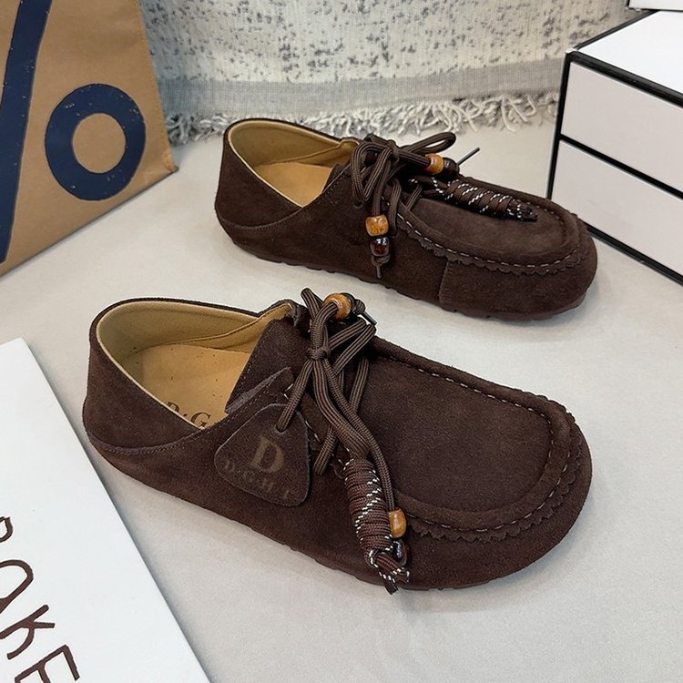 Zapatos retro retro de piel de veludo Bocken para mujeres 2025 otoño nuevo red red correa un pie de zapatos de calzado hombre pie dos zapatos